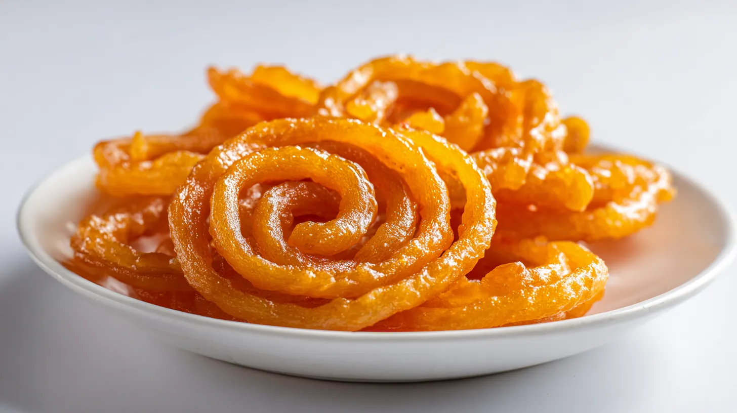 Jalebi Recipe: The Ultimate Guide to Crispy, Syrupy Sweet Perfection (Traditional Fermented & Instant Methods) 3 Jalebi Recipe on white ceramic plate
