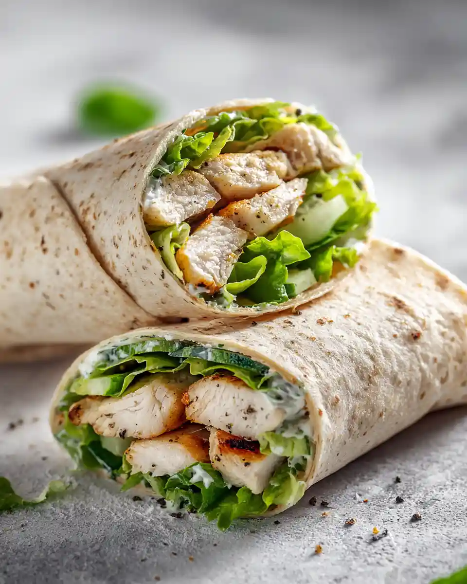 chicken caesar high protein wrap