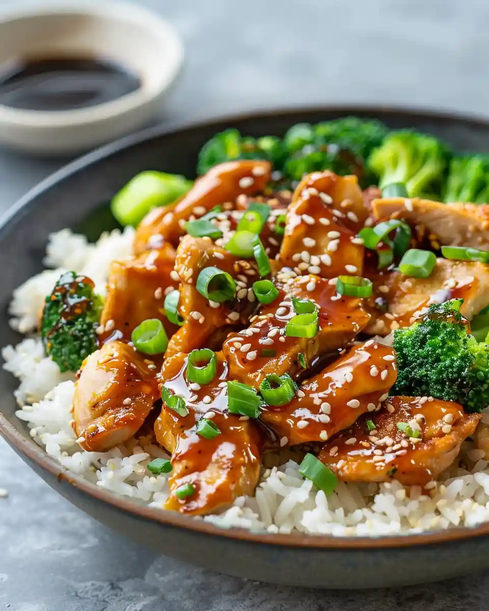 teriyaki chicken high protein rice bowl