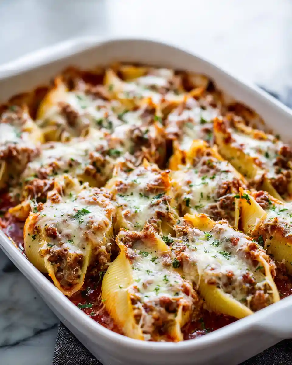 cheesy beef stuffed shells
