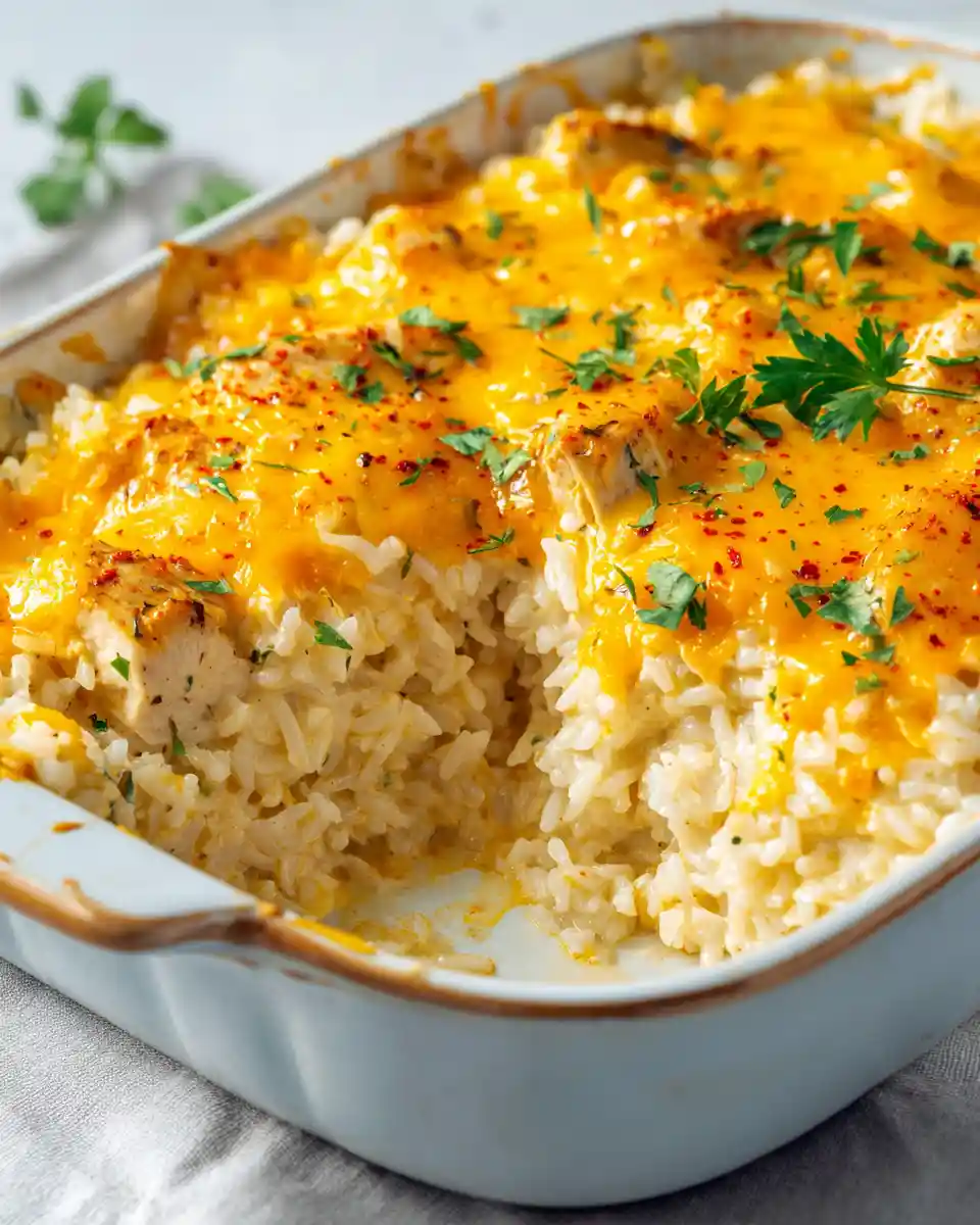 cheesy chicken rice casserole