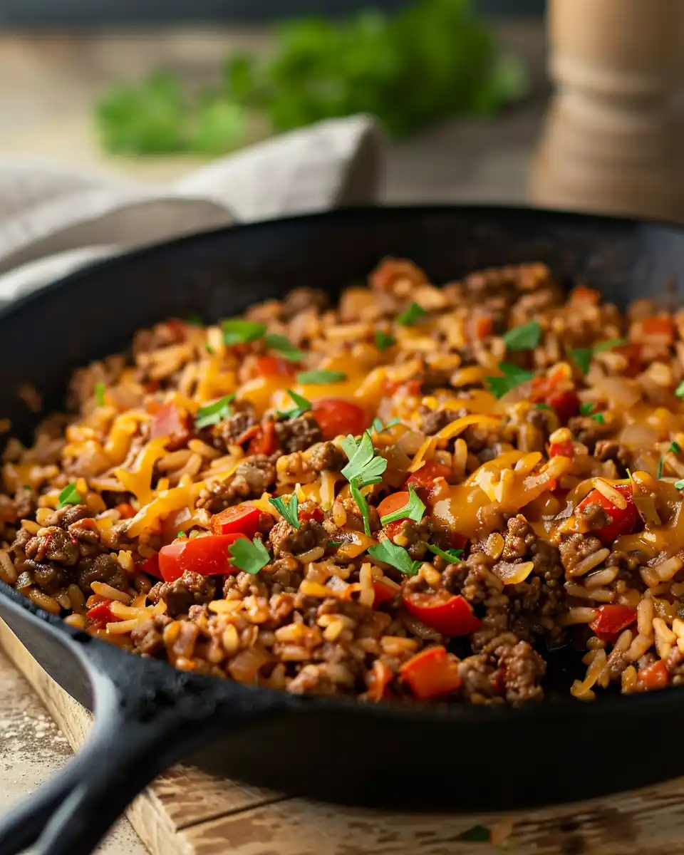 beef rice skillet