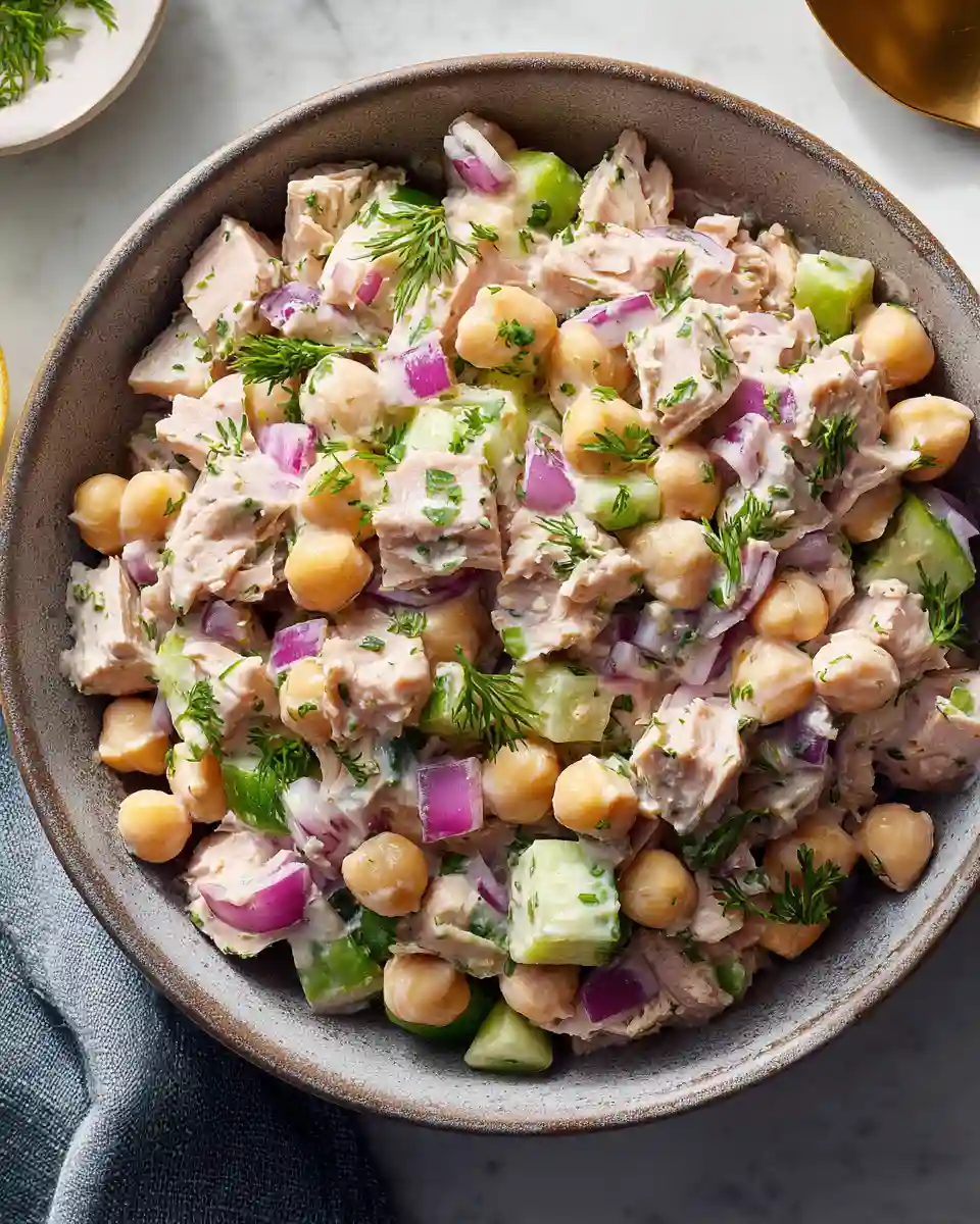 chickpea tuna high protein salad