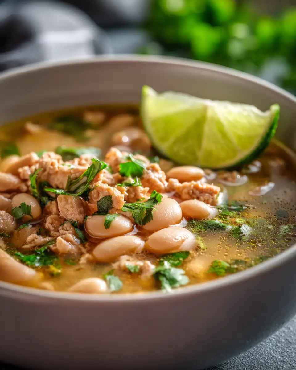 turkey white bean chili bowl