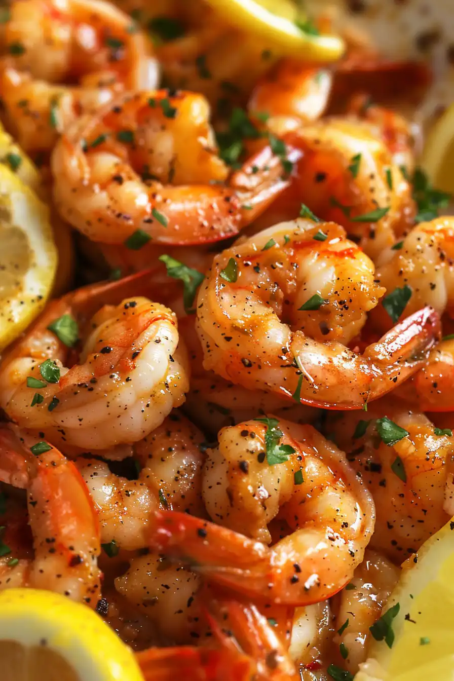 Lemon Garlic Shrimp Recipe (Easy 20-Minute Dinner with Fresh Flavor) 3 Lemon Garlic Shrimp Sizzling in Skillet