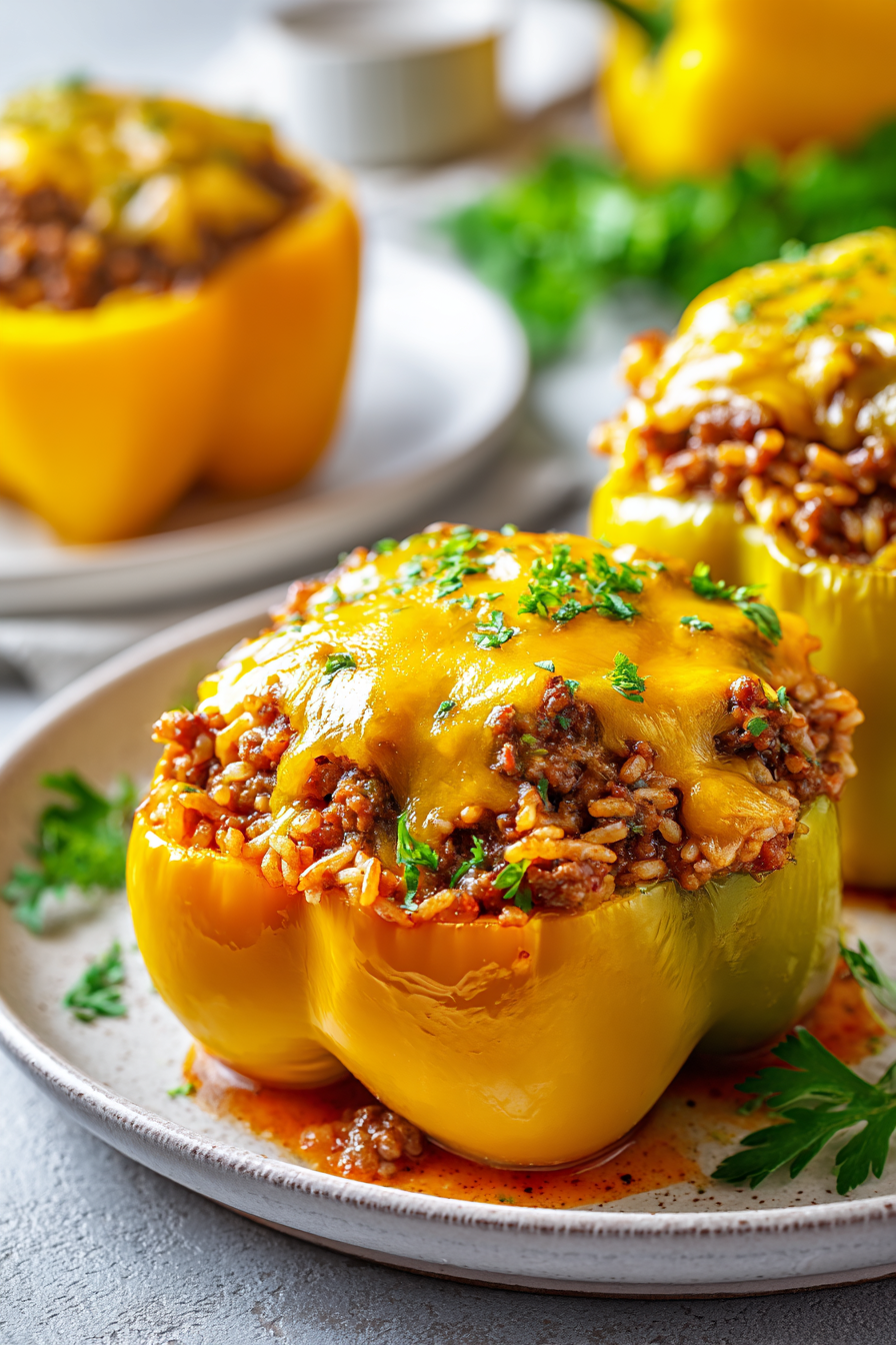 Cheesy Beef Stuffed Peppers Skillet One Pan Dinner 3 image 1776372524865