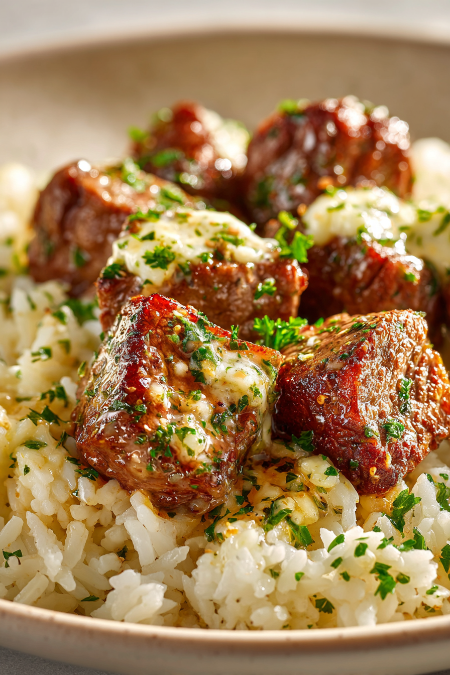 Garlic Butter Steak Bites and Rice (15 Min Dinner) 3 image 1776462152884