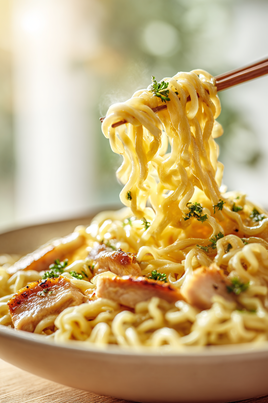 Creamy Garlic Chicken Ramen: Easy Dinner Fix 3 image 1776632699337